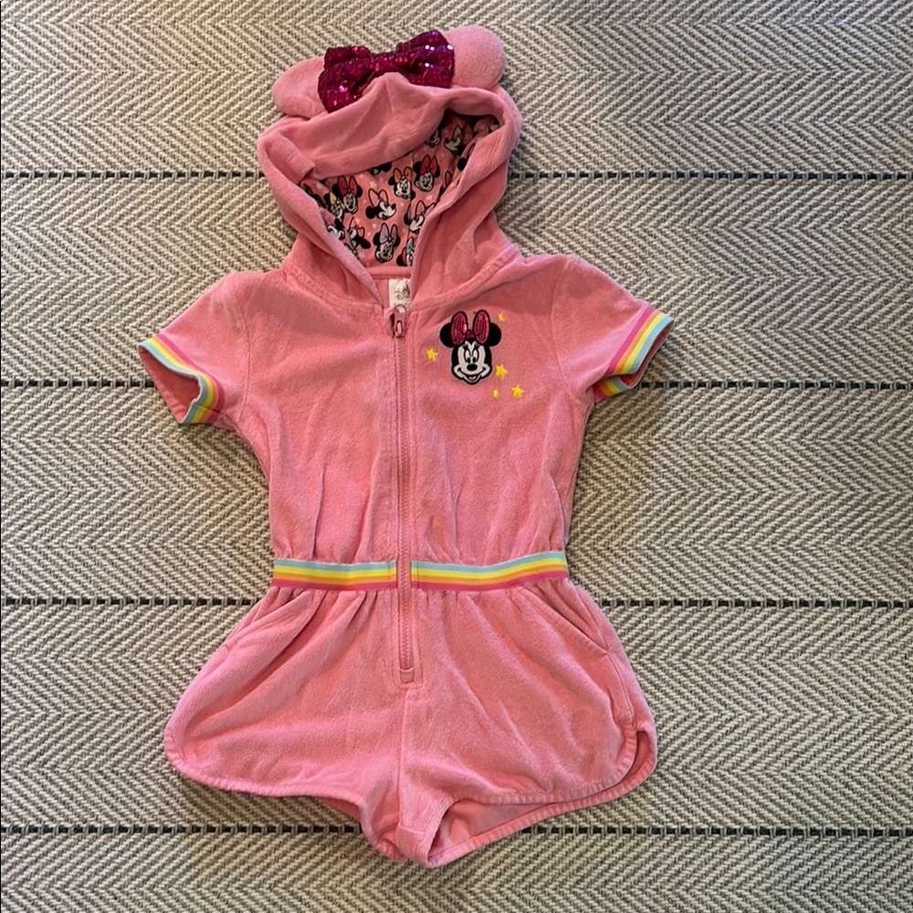 Disney Minnie Mouse Pink Hooded One Piece